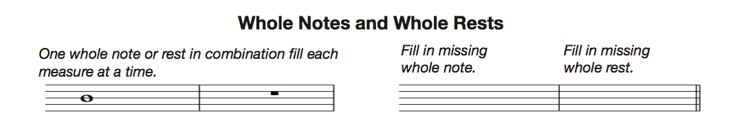 whole notes and rests